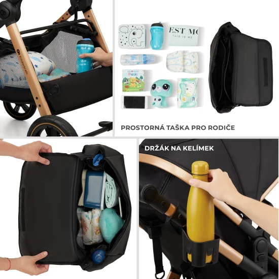Kombinovaný kočárek 3v1 Esme Pro Moonlight Grey Kinderkraft KSESME00GRY300N
