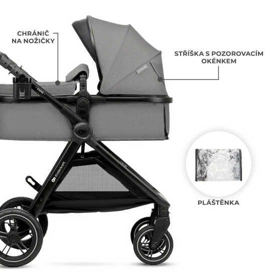 Kombinovaný kočárek 3v1 Esme Pro Moonlight Grey Kinderkraft KSESME00GRY300N