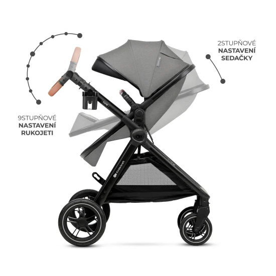 Kombinovaný kočárek 3v1 Esme Pro Moonlight Grey Kinderkraft KSESME00GRY300N