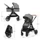 Kombinovaný kočárek 3v1 Esme Pro Moonlight Grey Kinderkraft KSESME00GRY300N