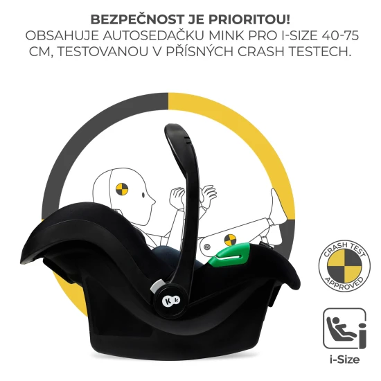 Kombinovaný kočárek 3v1 Esme Pro Moonlight Grey Kinderkraft KSESME00GRY300N