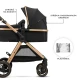 Kombinovaný kočárek 3v1 Esme Pro Pure Black Kinderkraft KSESME00BLK300N