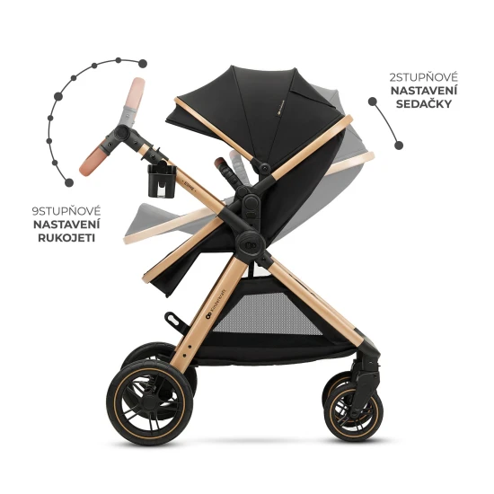 Kombinovaný kočárek 3v1 Esme Pro Pure Black Kinderkraft KSESME00BLK300N