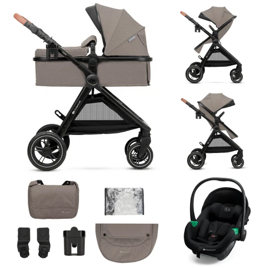 Kombinovaný kočárek 3v1 Esme Pro Sand Beige Kinderkraft KSESME00BEG300N