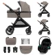 Kombinovaný kočárek 3v1 Esme Pro Sand Beige Kinderkraft KSESME00BEG300N