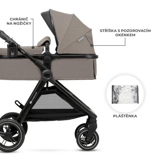 Kombinovaný kočárek 3v1 Esme Pro Sand Beige Kinderkraft KSESME00BEG300N