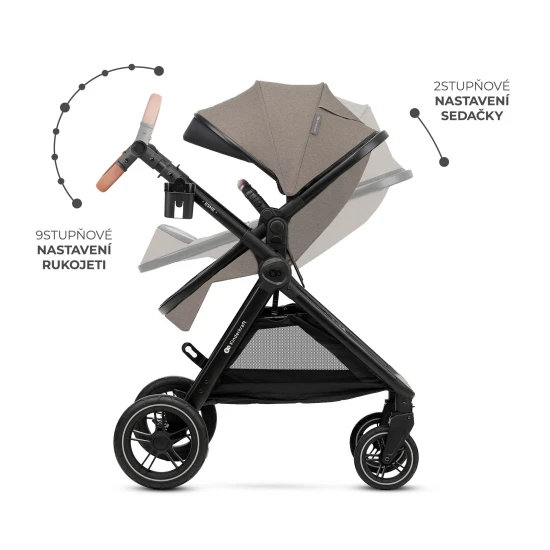 Kombinovaný kočárek 3v1 Esme Pro Sand Beige Kinderkraft KSESME00BEG300N