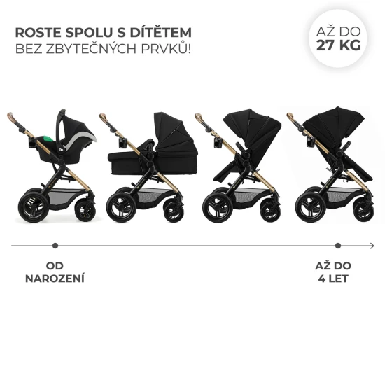 Kombinovaný kočárek 3v1 Moov 2 XL Air Black Kinderkraft KSMOOVXLBLK0000