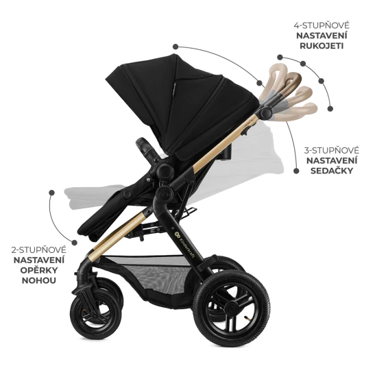 Kombinovaný kočárek 3v1 Moov 2 XL Air Black Kinderkraft KSMOOVXLBLK0000