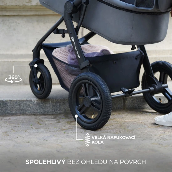 Kombinovaný kočárek 3v1 Moov 2 XL Air Black Kinderkraft KSMOOVXLBLK0000