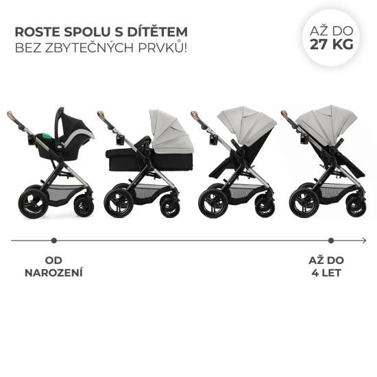 Kombinovaný kočárek 3v1 Moov 2 XL Air Grey Kinderkraft KSMOOVXLGRY0000
