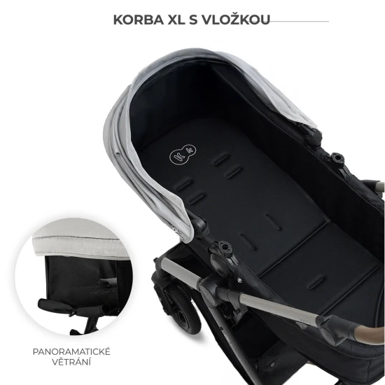 Kombinovaný kočárek 3v1 Moov 2 XL Air Grey Kinderkraft KSMOOVXLGRY0000