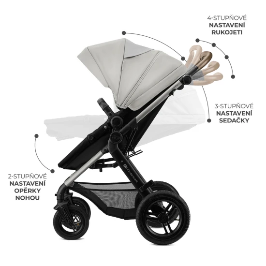 Kombinovaný kočárek 3v1 Moov 2 XL Air Grey Kinderkraft KSMOOVXLGRY0000