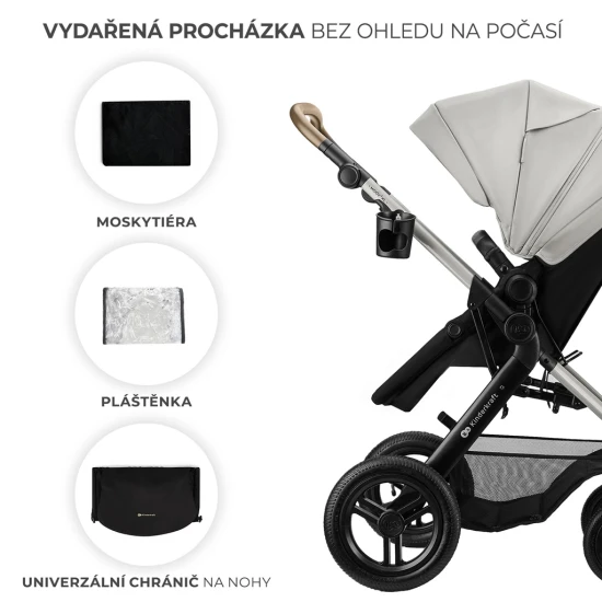 Kombinovaný kočárek 3v1 Moov 2 XL Air Grey Kinderkraft KSMOOVXLGRY0000