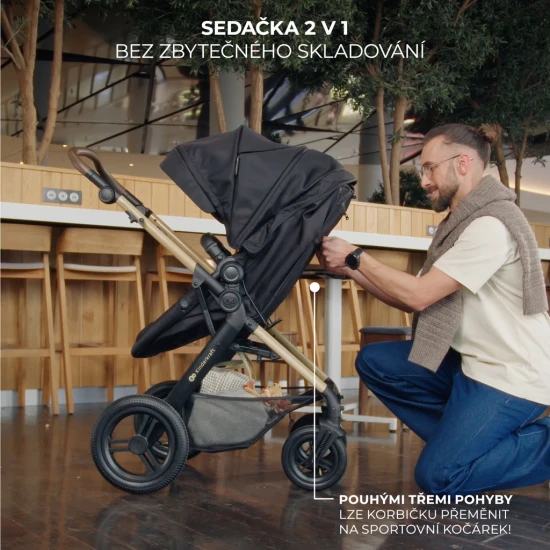 Kombinovaný kočárek 3v1 Moov 2 XL Air Grey Kinderkraft KSMOOVXLGRY0000