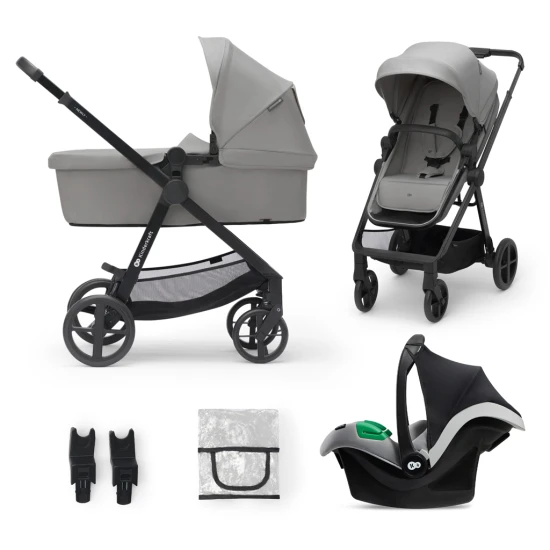 Kombinovaný kočárek 3v1 Newly Moonlight grey + Mink PRO Kinderkraft KSNEWL00GRY300I