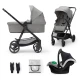Kombinovaný kočárek 3v1 Newly Moonlight grey + Mink PRO Kinderkraft KSNEWL00GRY300I