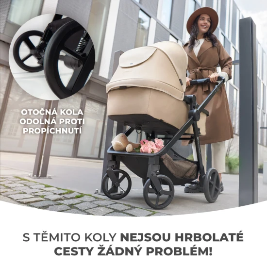 Kombinovaný kočárek 3v1 Newly Moonlight grey + Mink PRO Kinderkraft KSNEWL00GRY300I