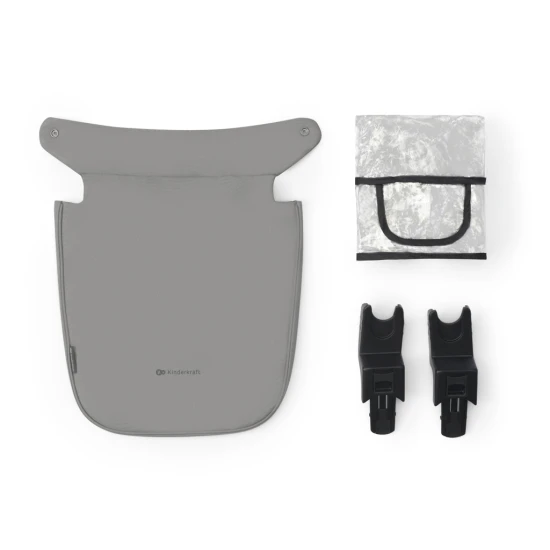Kombinovaný kočárek 3v1 Newly Moonlight grey + Mink PRO Kinderkraft KSNEWL00GRY300I