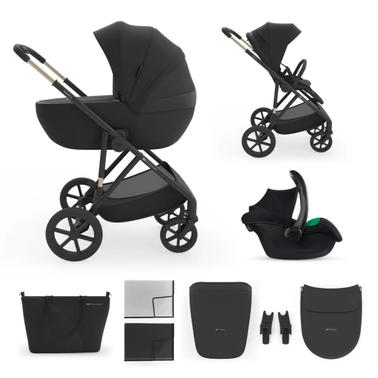 Kombinovaný kočárek 3v1 Prime 3 Venezian Black Kinderkraft KSPRIM03BLK3000