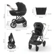 Kombinovaný kočárek 3v1 Prime 3 Venezian Black Kinderkraft KSPRIM03BLK3000