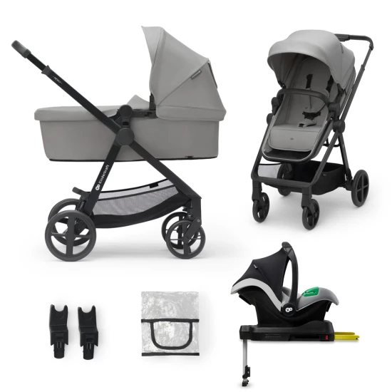 Kombinovaný kočárek 4v1 Newly Classic Grey + Mink PRO Kinderkraft KSNEWL00GRY400I