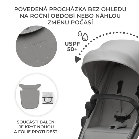 Kombinovaný kočárek 4v1 Newly Classic Grey + Mink PRO Kinderkraft KSNEWL00GRY400I