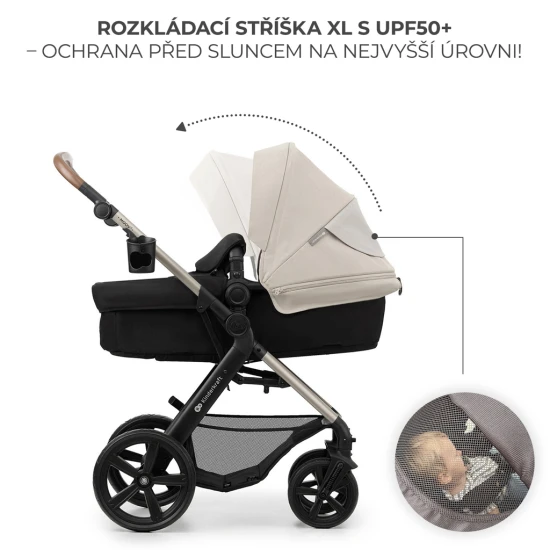 Kombinovaný kočárek Moov 2 3v1 Moonlight Grey penové kolesá Kinderkraft KSMOOV02GRYEV00