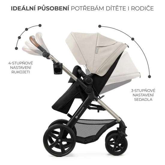 Kombinovaný kočárek Moov 2 3v1 Moonlight Grey penové kolesá Kinderkraft KSMOOV02GRYEV00