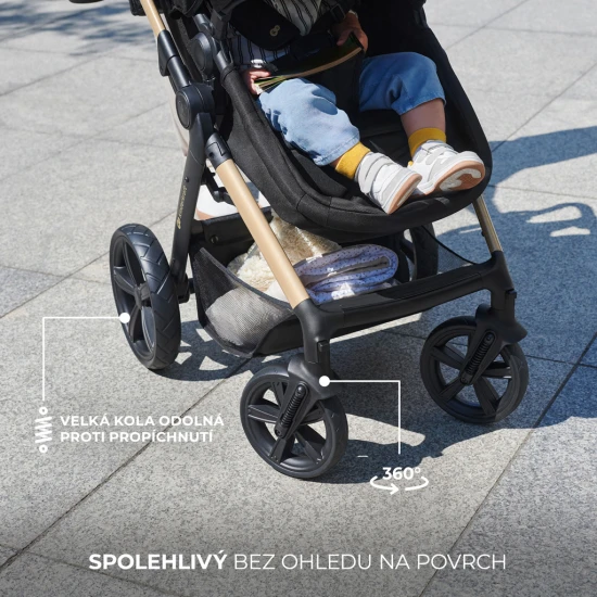 Kombinovaný kočárek Moov 2 3v1 Moonlight Grey penové kolesá Kinderkraft KSMOOV02GRYEV00