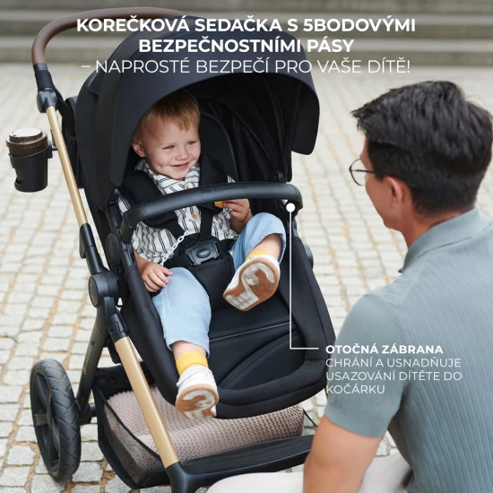 Kombinovaný kočárek Moov 2 3v1 Moonlight Grey penové kolesá Kinderkraft KSMOOV02GRYEV00