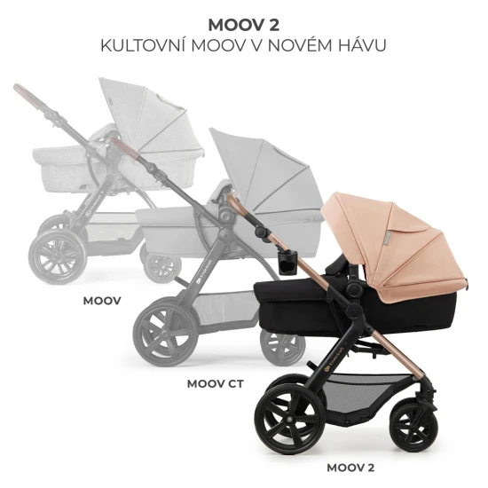 Kombinovaný kočárek Moov 2 3v1 Sand Beige penové kolesá Kinderkraft KSMOOV02BEGEV00
