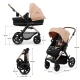 Kombinovaný kočárek Moov 2 3v1 Sand Beige penové kolesá Kinderkraft KSMOOV02BEGEV00