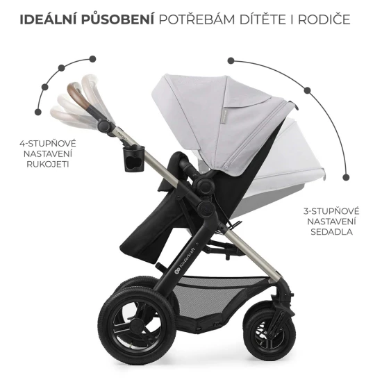 Kombinovaný kočárek Moov 2 Air 3v1 Moonlight Grey Kinderkraft KSMOOV02GRY0000