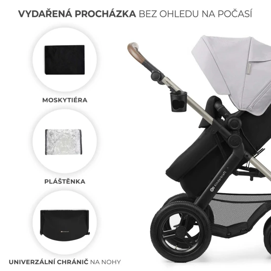 Kombinovaný kočárek Moov 2 Air 3v1 Moonlight Grey Kinderkraft KSMOOV02GRY0000