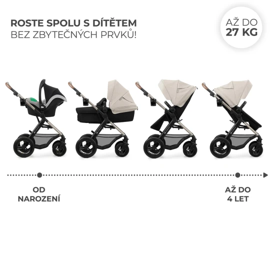 Kombinovaný kočárek Moov 2 Air 3v1 Moonlight Grey Kinderkraft KSMOOV02GRY0000