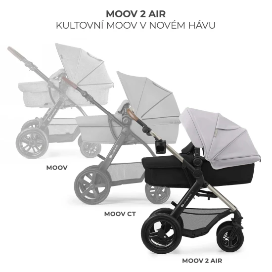 Kombinovaný kočárek Moov 2 Air 3v1 Moonlight Grey Kinderkraft KSMOOV02GRY0000