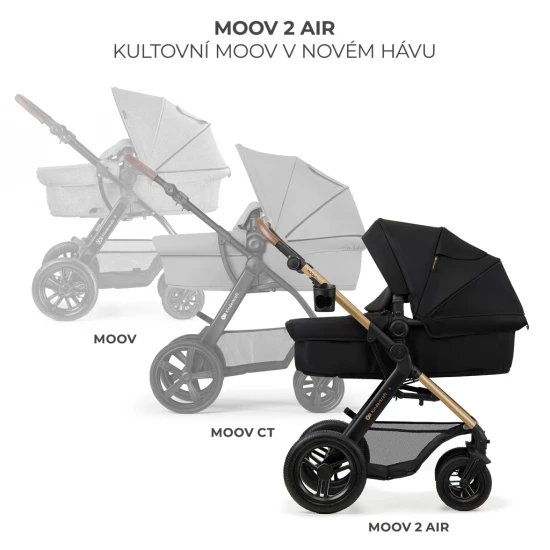 Kombinovaný kočárek Moov 2 Air 3v1 Pure Black Kinderkraft KSMOOV02BLK0000
