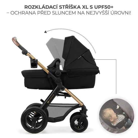 Kombinovaný kočárek Moov 2 Air 3v1 Pure Black Kinderkraft KSMOOV02BLK0000