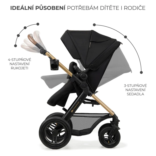 Kombinovaný kočárek Moov 2 Air 3v1 Pure Black Kinderkraft KSMOOV02BLK0000