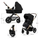 Kombinovaný kočárek Moov 2 Air 3v1 Pure Black Kinderkraft KSMOOV02BLK0000