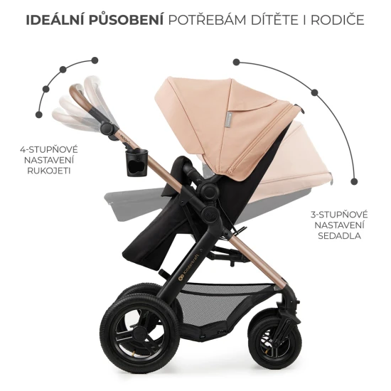 Kombinovaný kočárek Moov 2 Air 3v1 Sand Beige Kinderkraft KSMOOV02BEG0000