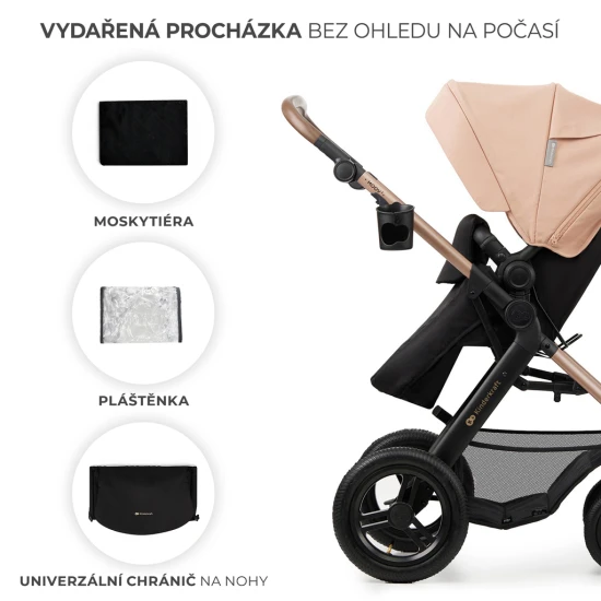 Kombinovaný kočárek Moov 2 Air 3v1 Sand Beige Kinderkraft KSMOOV02BEG0000