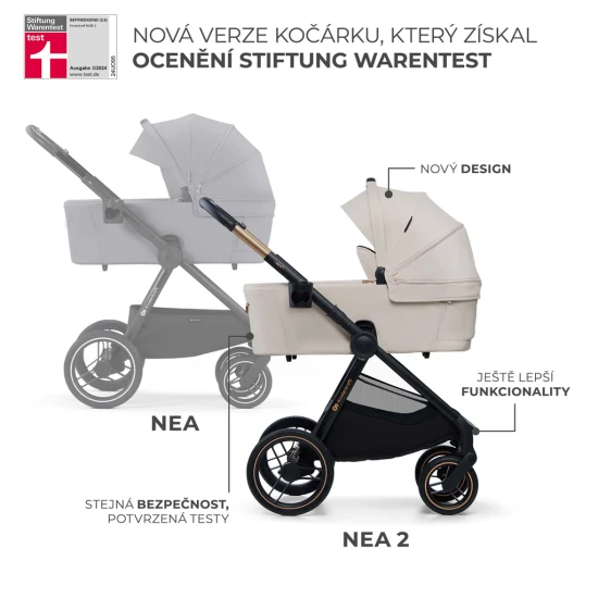 Kombinovaný kočárek Nea 2 2v1 Beige Kinderkraft KSNEA002BEG2000
