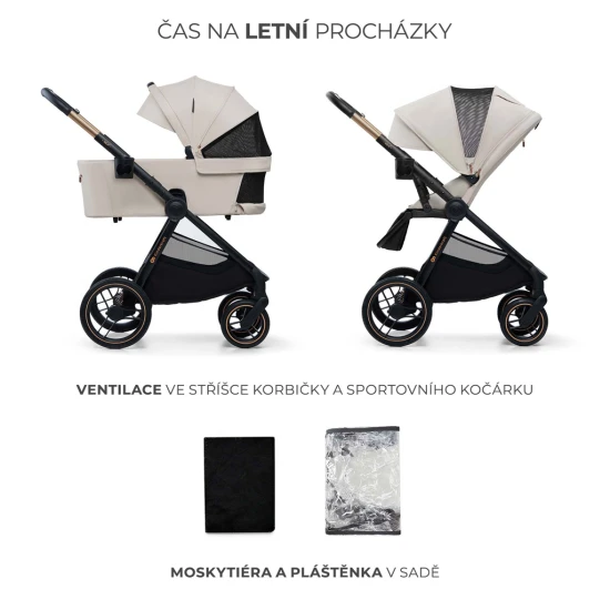 Kombinovaný kočárek Nea 2 2v1 Beige Kinderkraft KSNEA002BEG2000