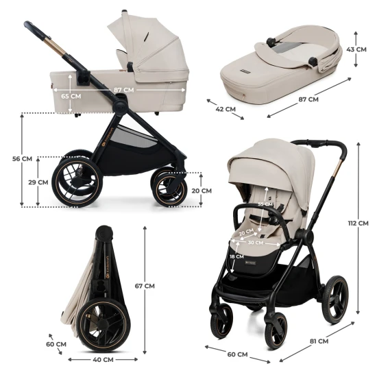 Kombinovaný kočárek Nea 2 2v1 Beige Kinderkraft KSNEA002BEG2000