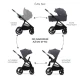 Kombinovaný kočárek Nea 2 2v1 Dark Grey Kinderkraft KSNEA002DGR2000