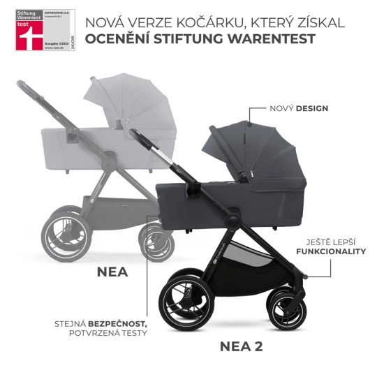 Kombinovaný kočárek Nea 2 2v1 Dark Grey Kinderkraft KSNEA002DGR2000