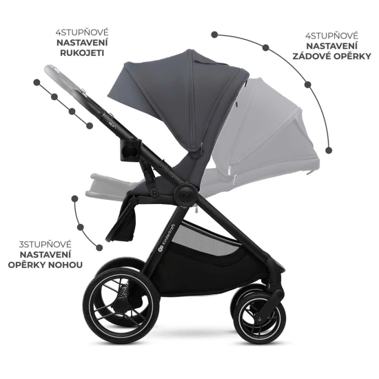 Kombinovaný kočárek Nea 2 2v1 Dark Grey Kinderkraft KSNEA002DGR2000