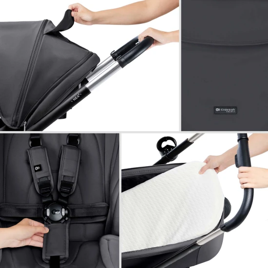 Kombinovaný kočárek Nea 2 2v1 Dark Grey Kinderkraft KSNEA002DGR2000